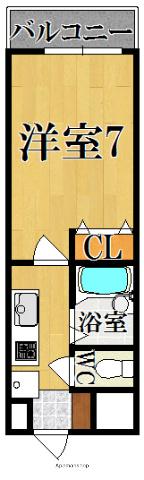 リバティ・クレール(1K/2階)の間取り写真