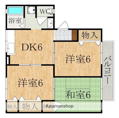 エスポワール(3DK/1階)の間取り写真