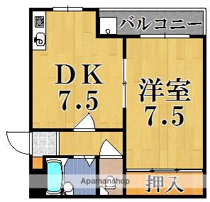 シャトー・ドゥ・クリヨン(1DK/1階)の間取り写真