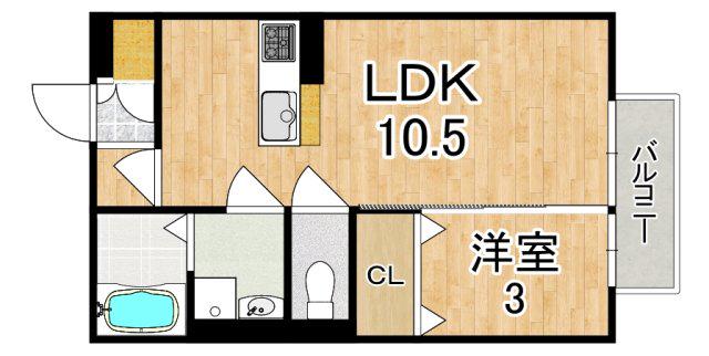 セジュールメゾン(1LDK/2階)の間取り写真