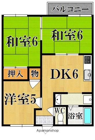 クリスタルパレス西ノ京(3DK/1階)の間取り写真