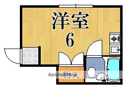 ホワイトヒル(1K/2階)の間取り写真