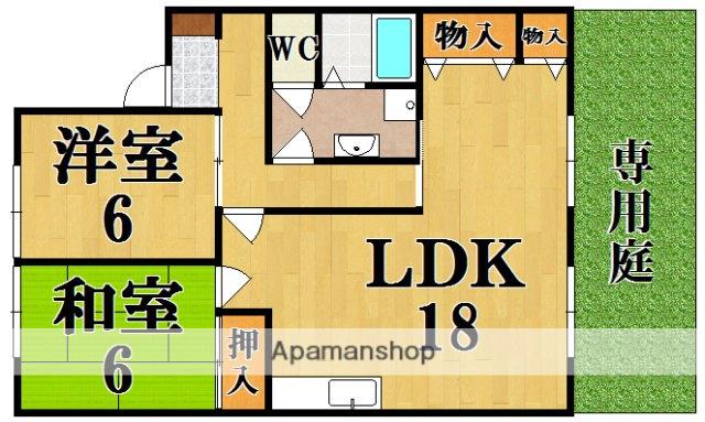 リバーシャトルC棟(2LDK/1階)の間取り写真