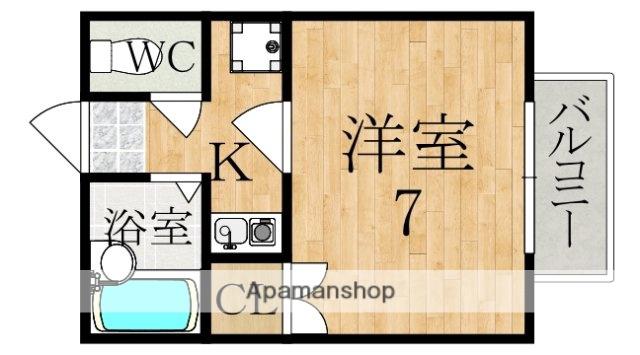ラ・ポール前栽北B棟(1K/2階)の間取り写真