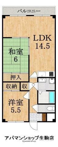 プランドール1(2LDK/3階)の間取り写真