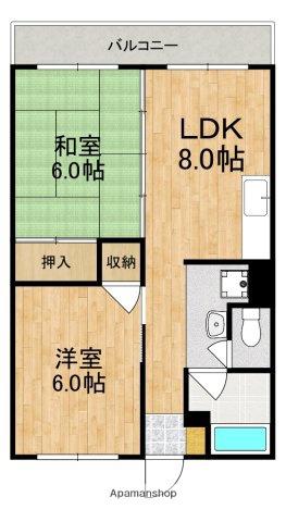 三郷グリーンハイツ(2DK/1階)の間取り写真