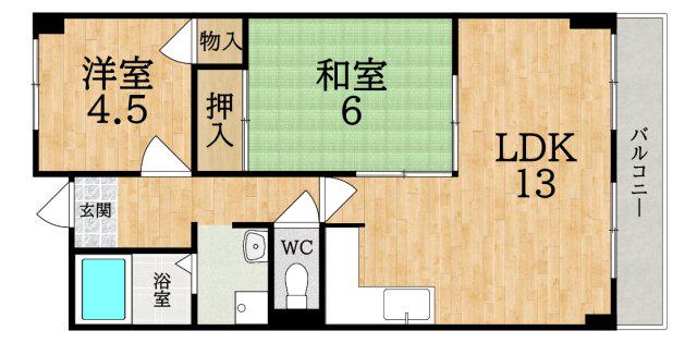 ヴィエンシャトレー小池(2LDK/3階)の間取り写真