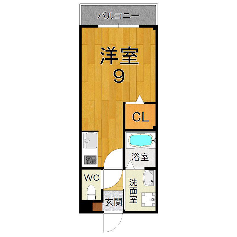 フレルミエール(ワンルーム/1階)の間取り写真