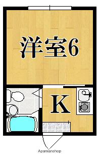 コーポ諏訪西大寺(1K/3階)の間取り写真