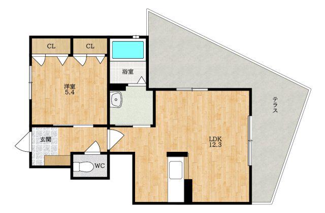 シャーメゾンコトー(1LDK/1階)の間取り写真