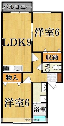 エル西大寺(2LDK/1階)の間取り写真