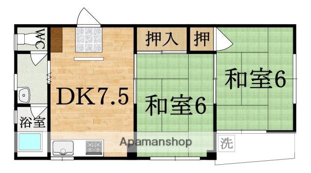 メゾンドフルール生駒壱番館(2LDK/1階)の間取り写真