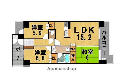 シャリエ西大寺(3LDK/7階)の間取り写真