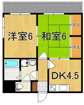 マイハウス小泉(2DK/1階)の間取り写真