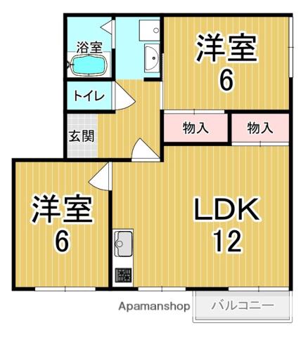 ルミエール四条(2LDK/2階)の間取り写真