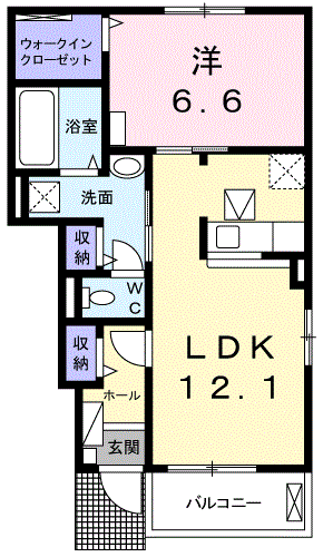 ベルオーブⅦ(1LDK/1階)の間取り写真