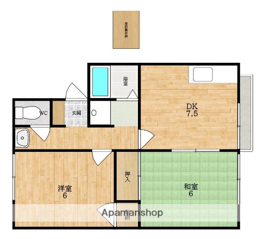 ラシーヌ小川(2DK/2階)の間取り写真