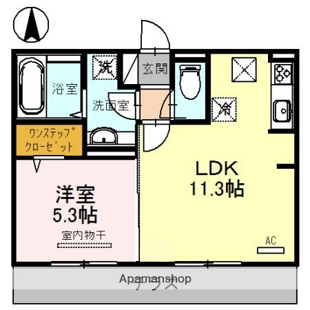 サニーソレイユ(1LDK/1階)の間取り写真
