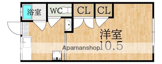 ロイヤル学園前PARTーI(1K/1階)の間取り写真