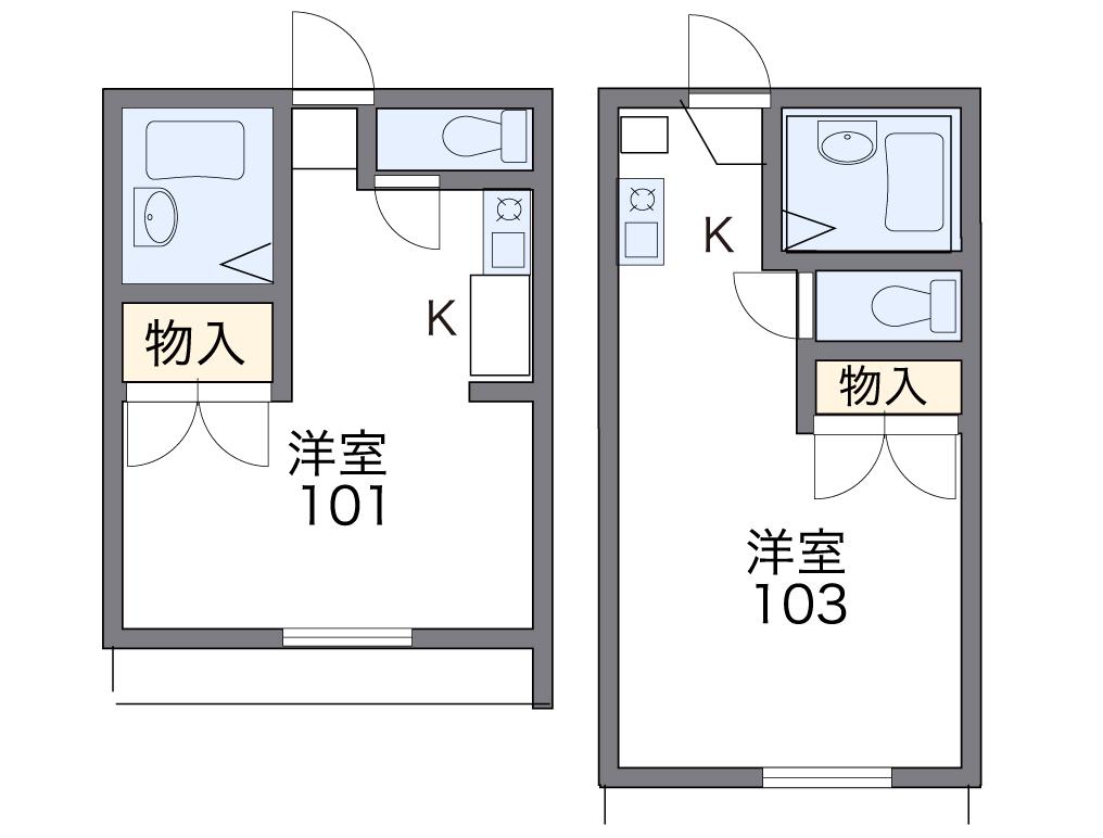レオパレスカサ(1K/2階)の間取り写真