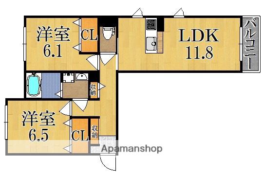 シャーメゾンフィオール(2LDK/2階)の間取り写真