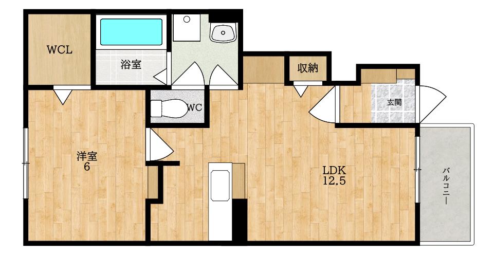 ベルオーブ10(1LDK/1階)の間取り写真