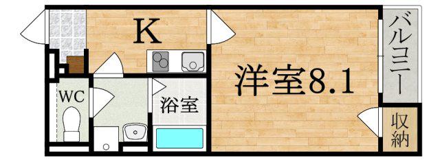 クレイノヴィオーラ(1K/2階)の間取り写真