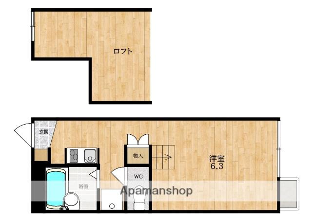 レオパレス裕(1K/1階)の間取り写真