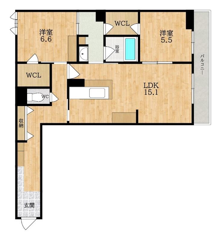 LA LUMIERE (1LDK/3階)の間取り写真