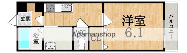 クレアール堺町I(1K/1階)の間取り写真