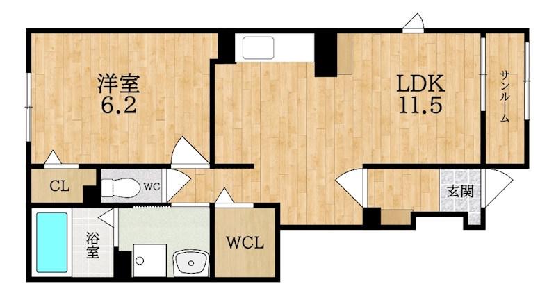アビタシオンキャトル(1LDK/1階)の間取り写真
