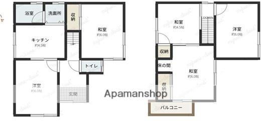 近鉄橿原線 九条駅(奈良) 徒歩10分 2階建 築46年(5K)の間取り写真
