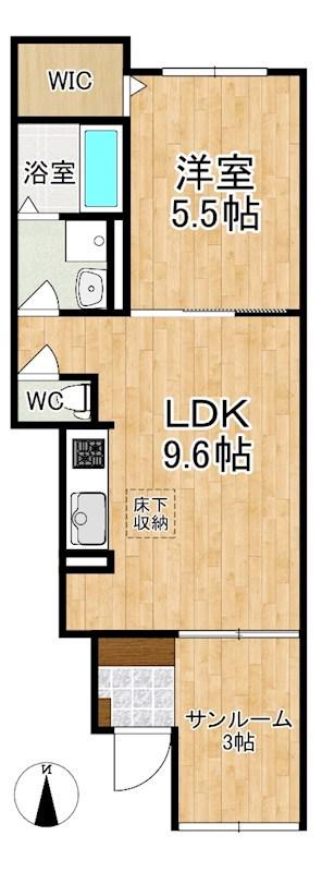 ル・ブコン(1LDK/1階)の間取り写真