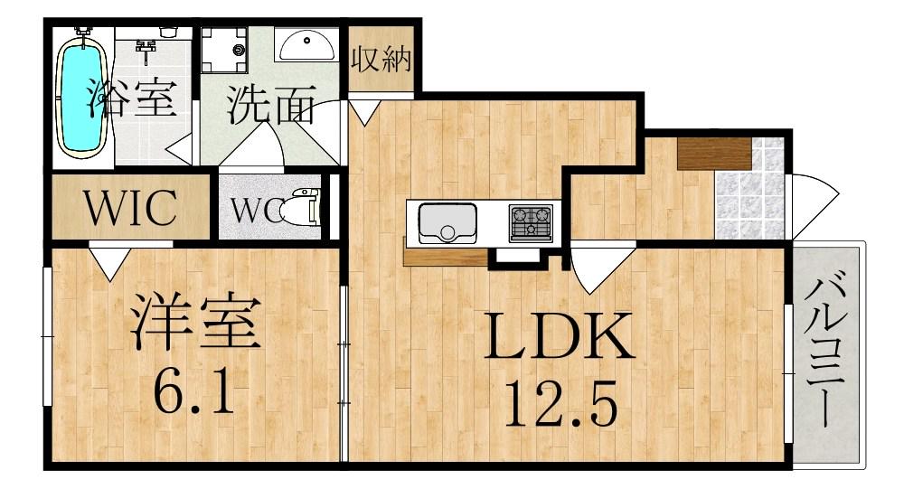 クラッシー ハウス(1LDK/1階)の間取り写真