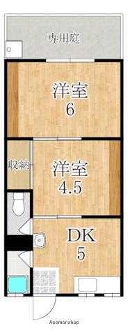 光栄ハイツ(2K/1階)の間取り写真