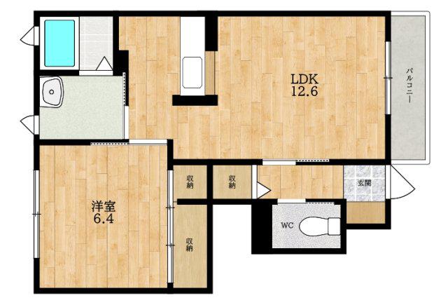 メゾン・ソシアA(1LDK/1階)の間取り写真