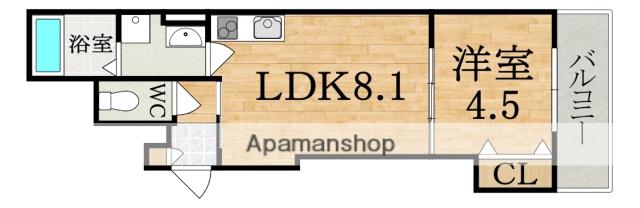 クレアール小泉東2(1LDK/2階)の間取り写真