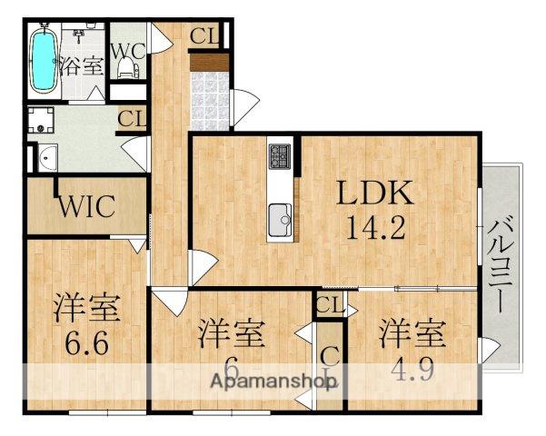 VILLA CALMA(3LDK/3階)の間取り写真