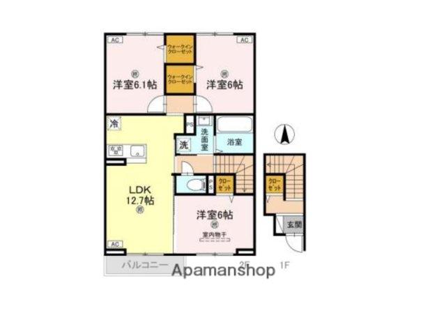 サニーヒロ2(3LDK/2階)の間取り写真