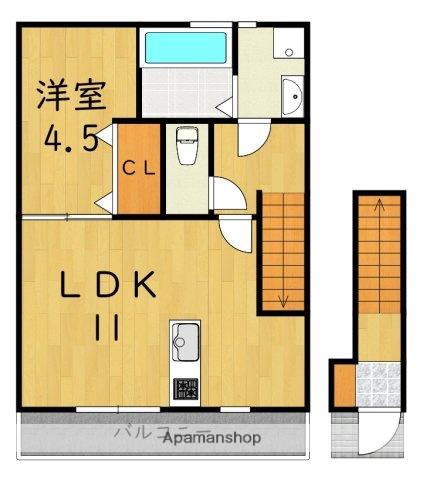 プチメゾン有井(1LDK/2階)の間取り写真