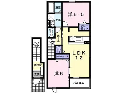 ガーデンハウスセルヴァ(2LDK/2階)の間取り写真