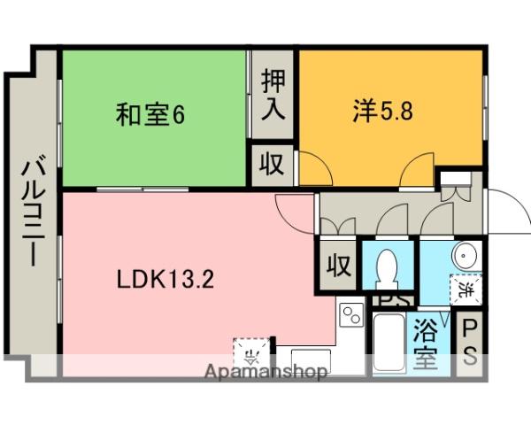 ユーミーたくま(2LDK/1階)の間取り写真