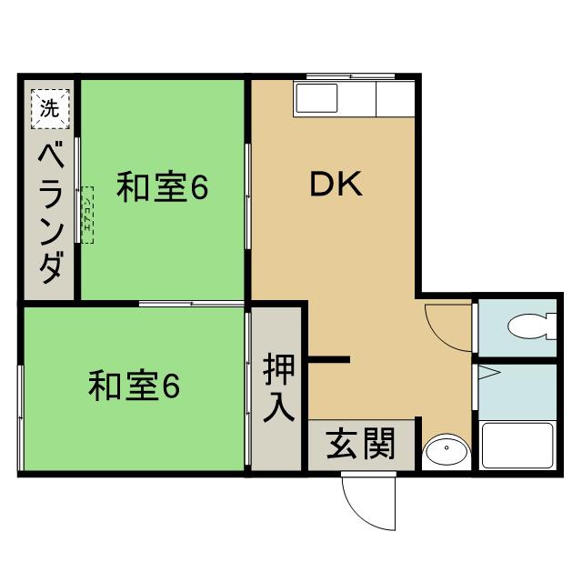 メゾン 大戸(2DK/2階)の間取り写真