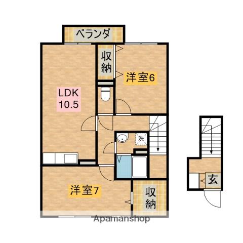 グランモア白浜(2LDK/2階)の間取り写真