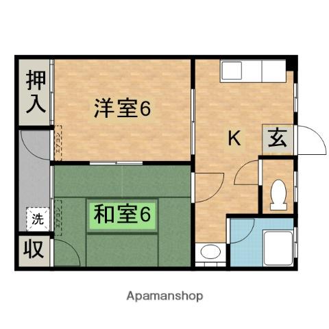 キンコーカマンション(2K/3階)の間取り写真