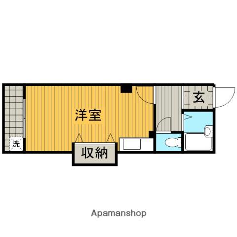 エバーグリーン B棟(ワンルーム/2階)の間取り写真