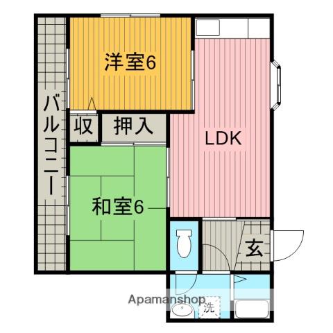 ハイツマ・メゾン(2LDK/1階)の間取り写真