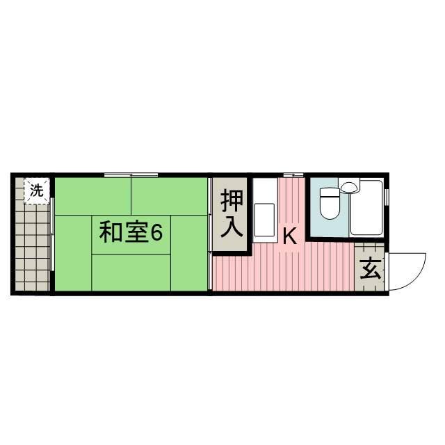 メゾン学園(1K/2階)の間取り写真