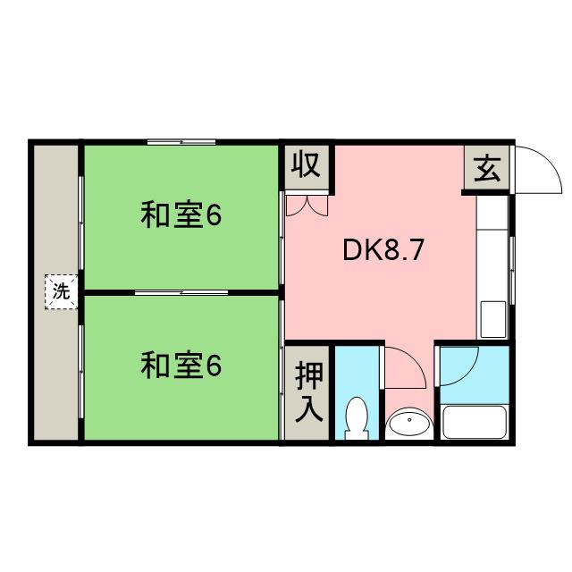 サクラマンション(2DK/1階)の間取り写真