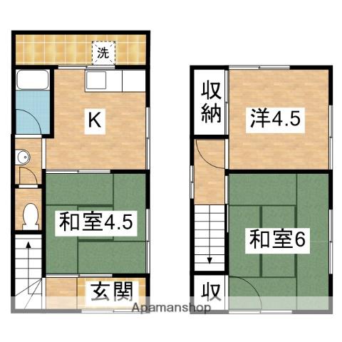紀勢本線 紀伊新庄駅 徒歩9分 2階建 築35年(3K/2階)の間取り写真